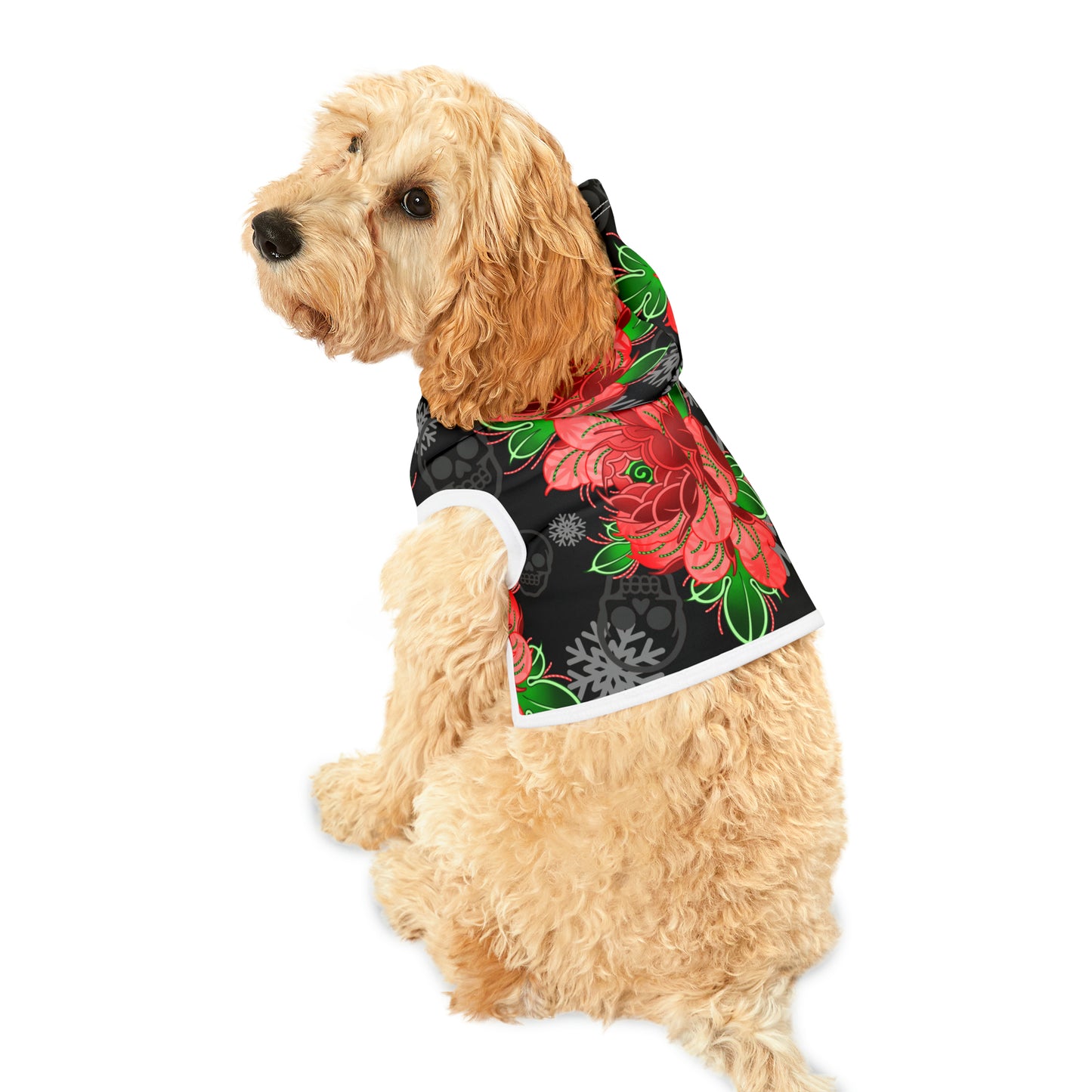 Candy Cane Peony Pet Hoodie