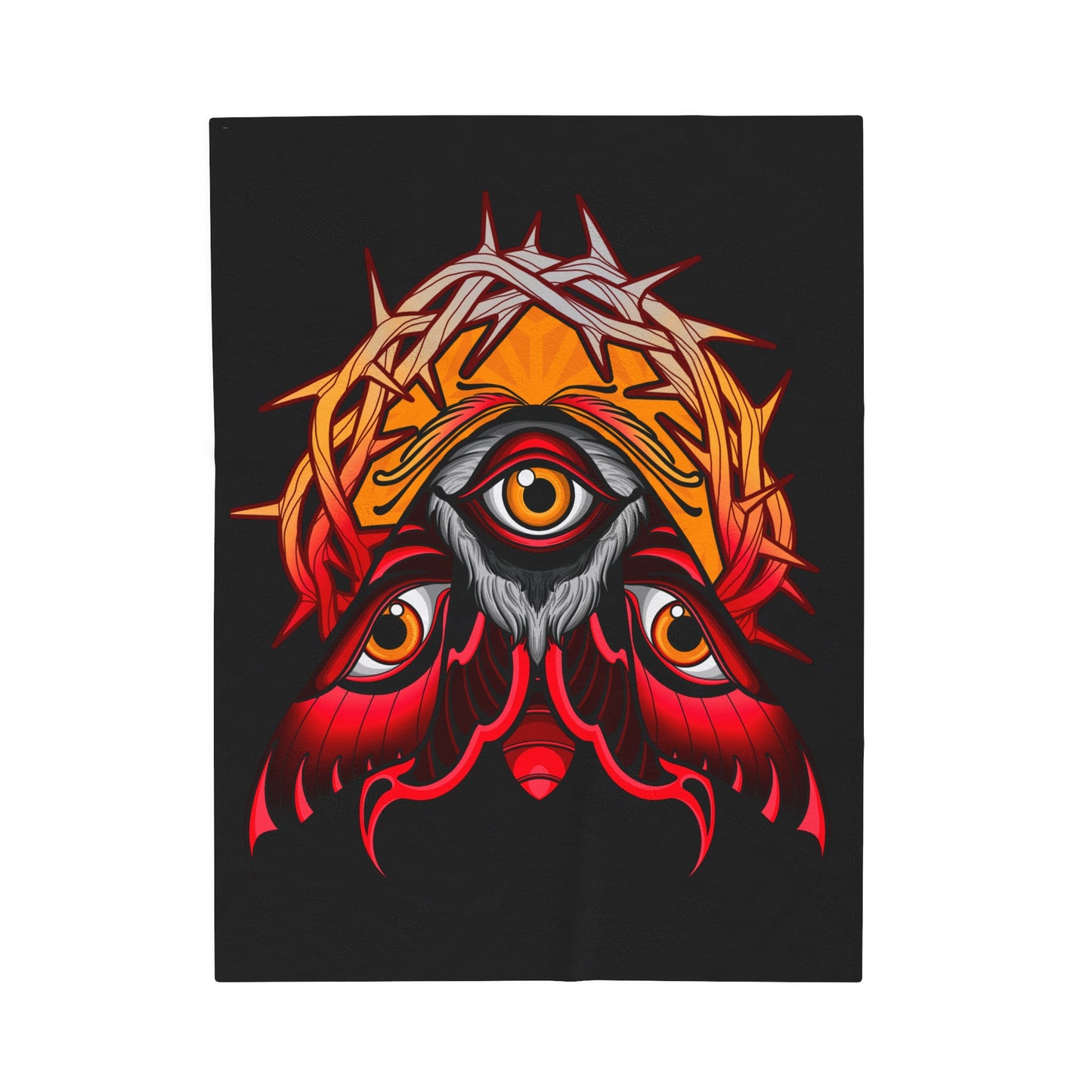 3rd eye moth Velveteen Plush Blanket