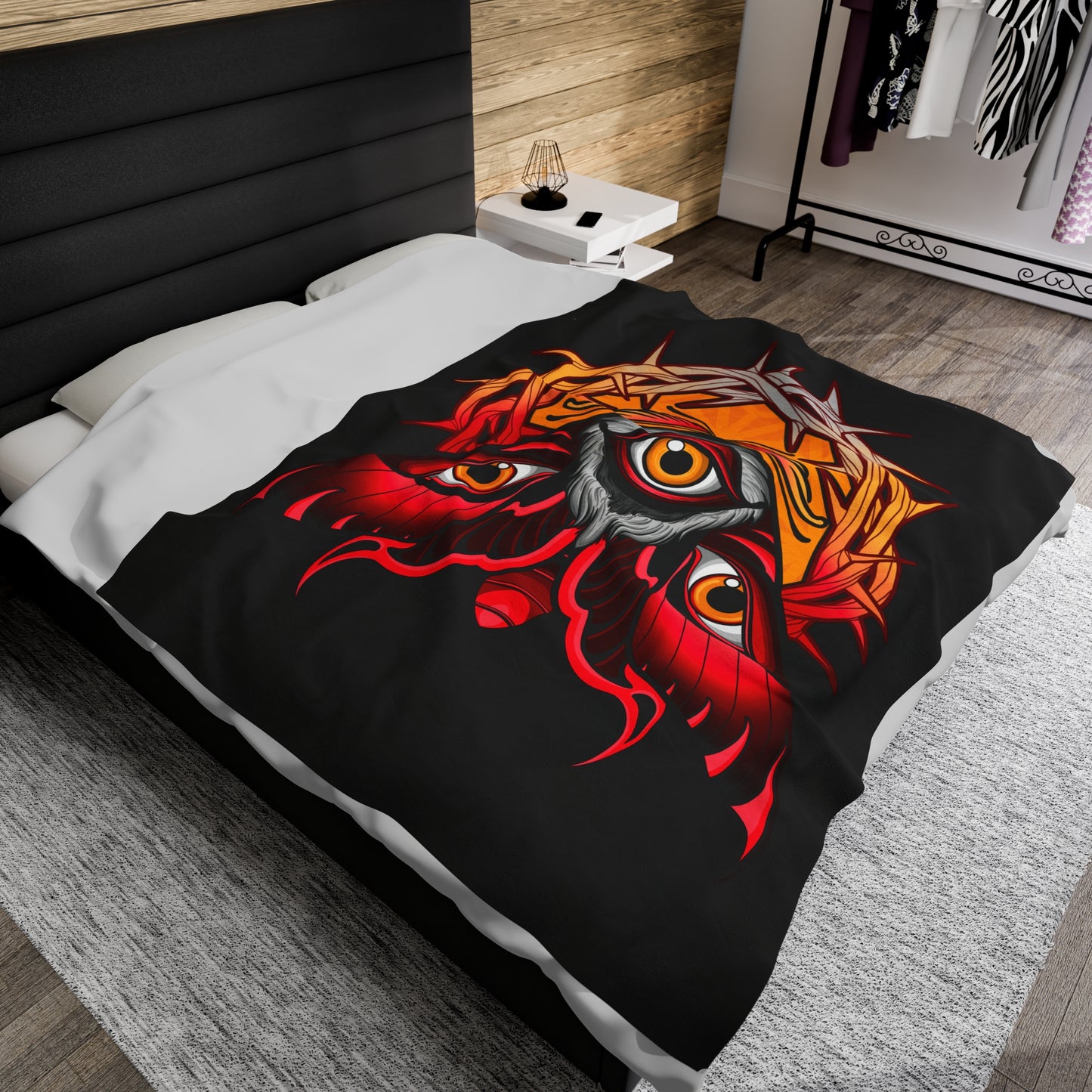3rd eye moth Velveteen Plush Blanket