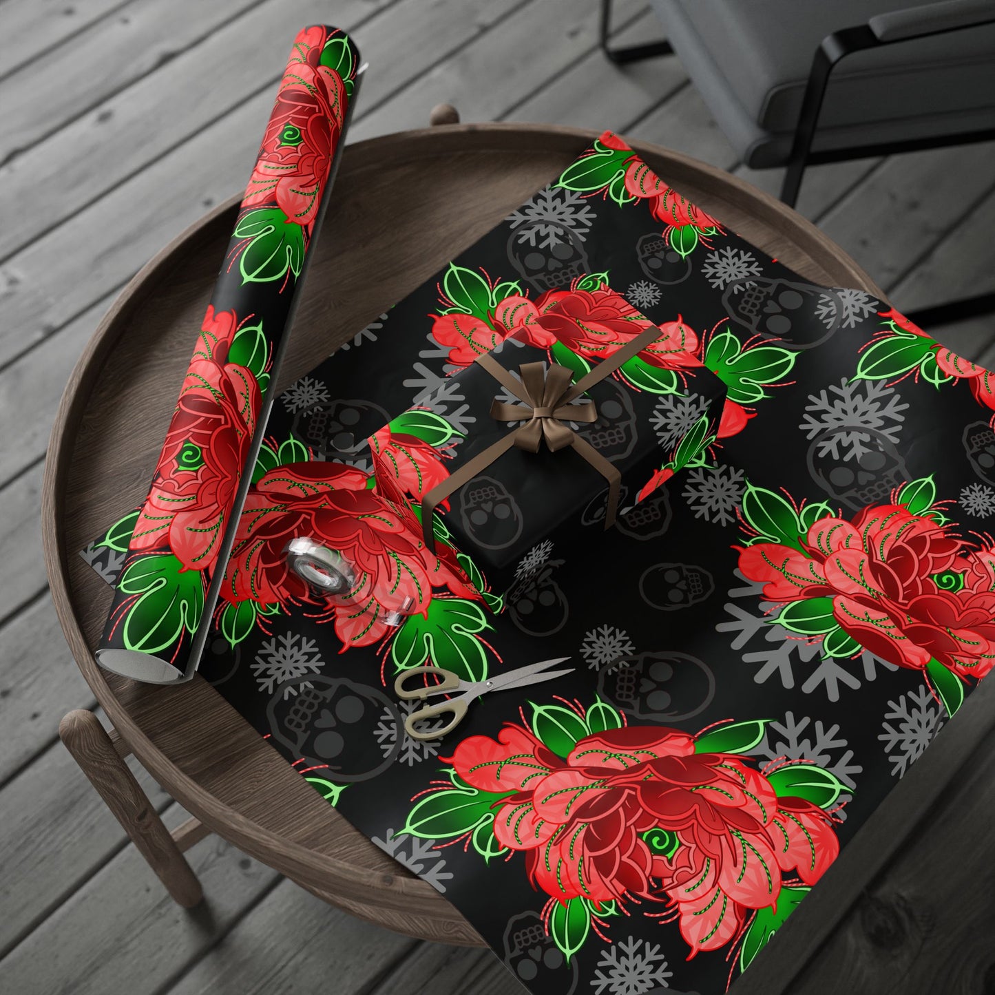 Candy Cane Peony Wrapping Papers
