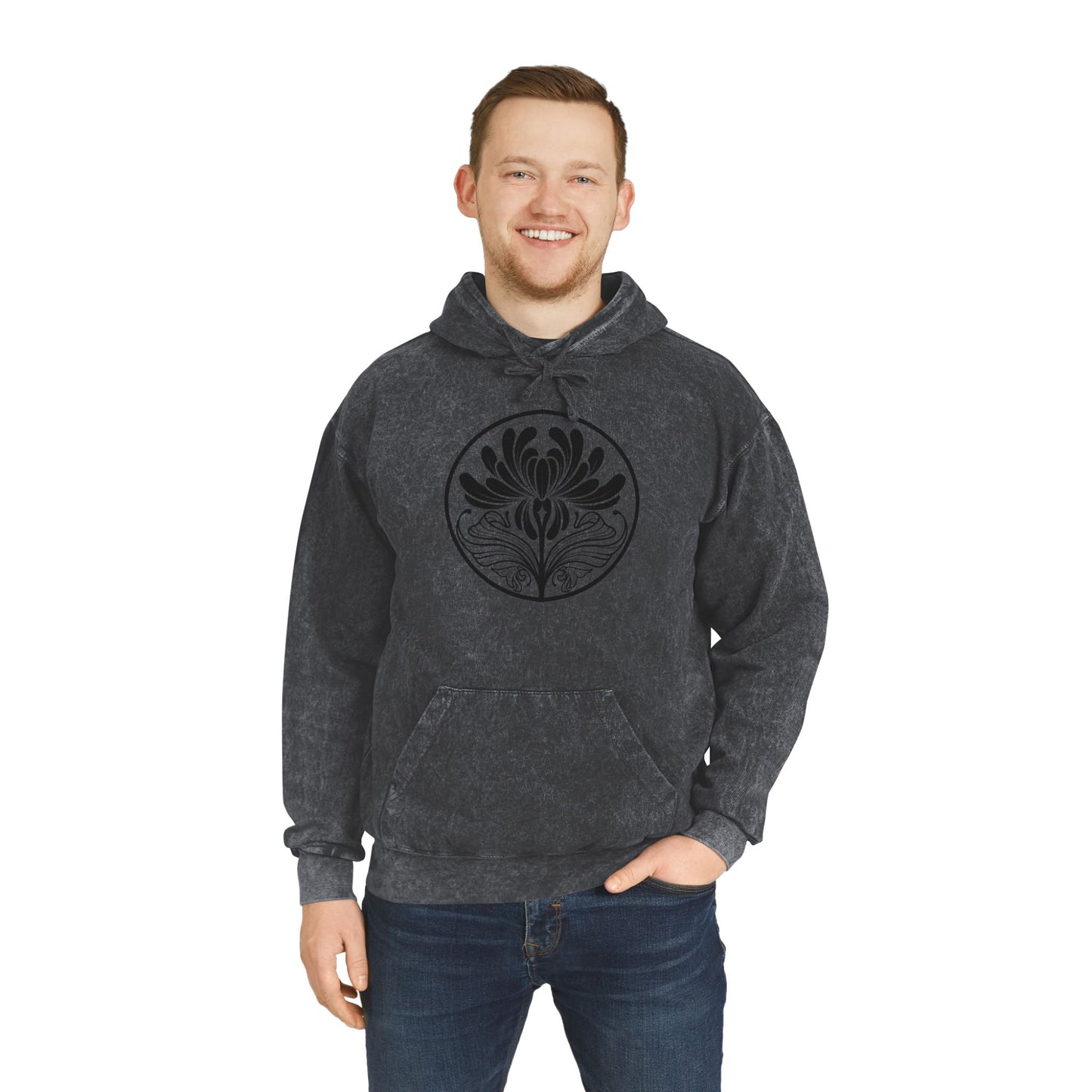 BLVK FLORA Unisex Mineral Wash Hoodie