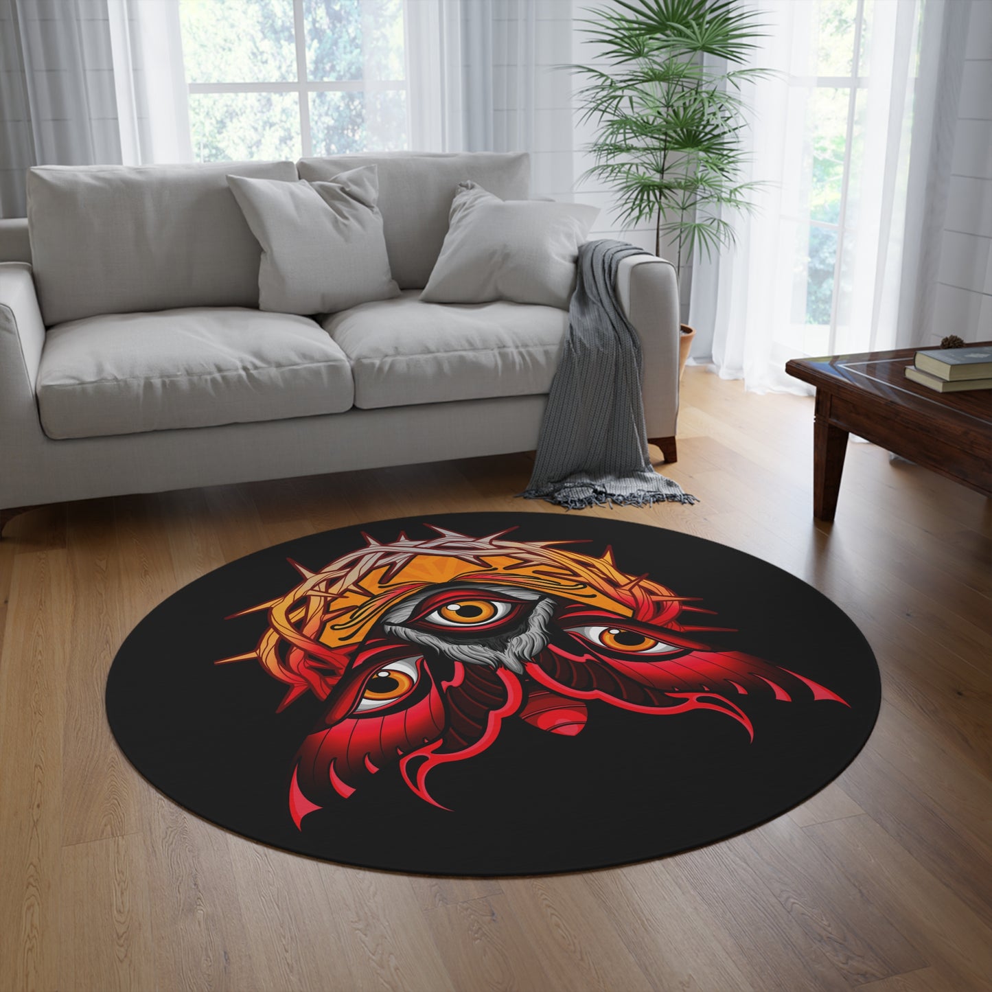 3rd eye moth Round Rug