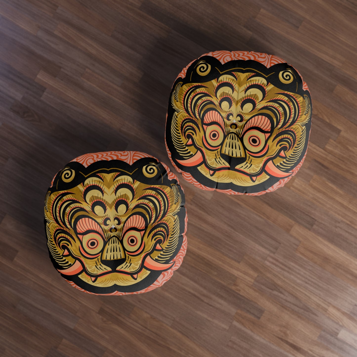 Tibetan Tiger Tufted Floor Pillow, Round