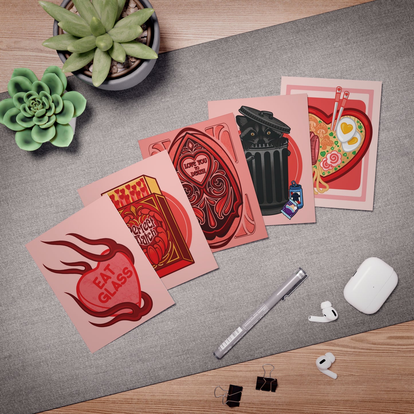 Multi-Design Valentines Cards (5-Pack)