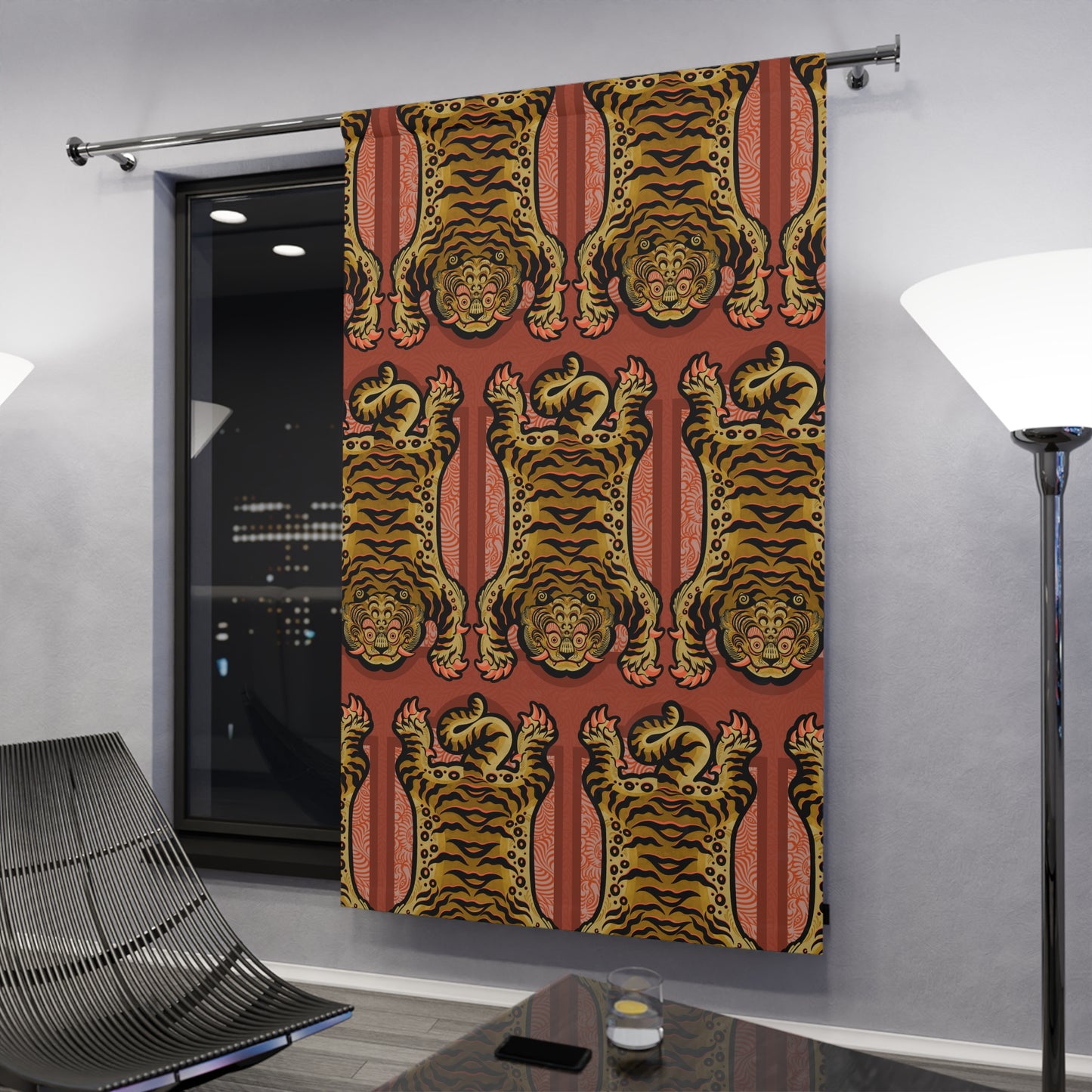 Tibetan Tiger Window Curtains (1 Piece)