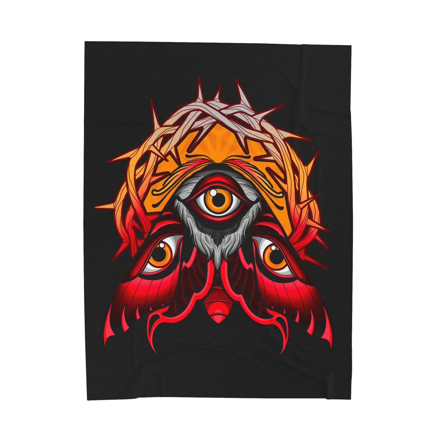3rd eye moth Velveteen Plush Blanket