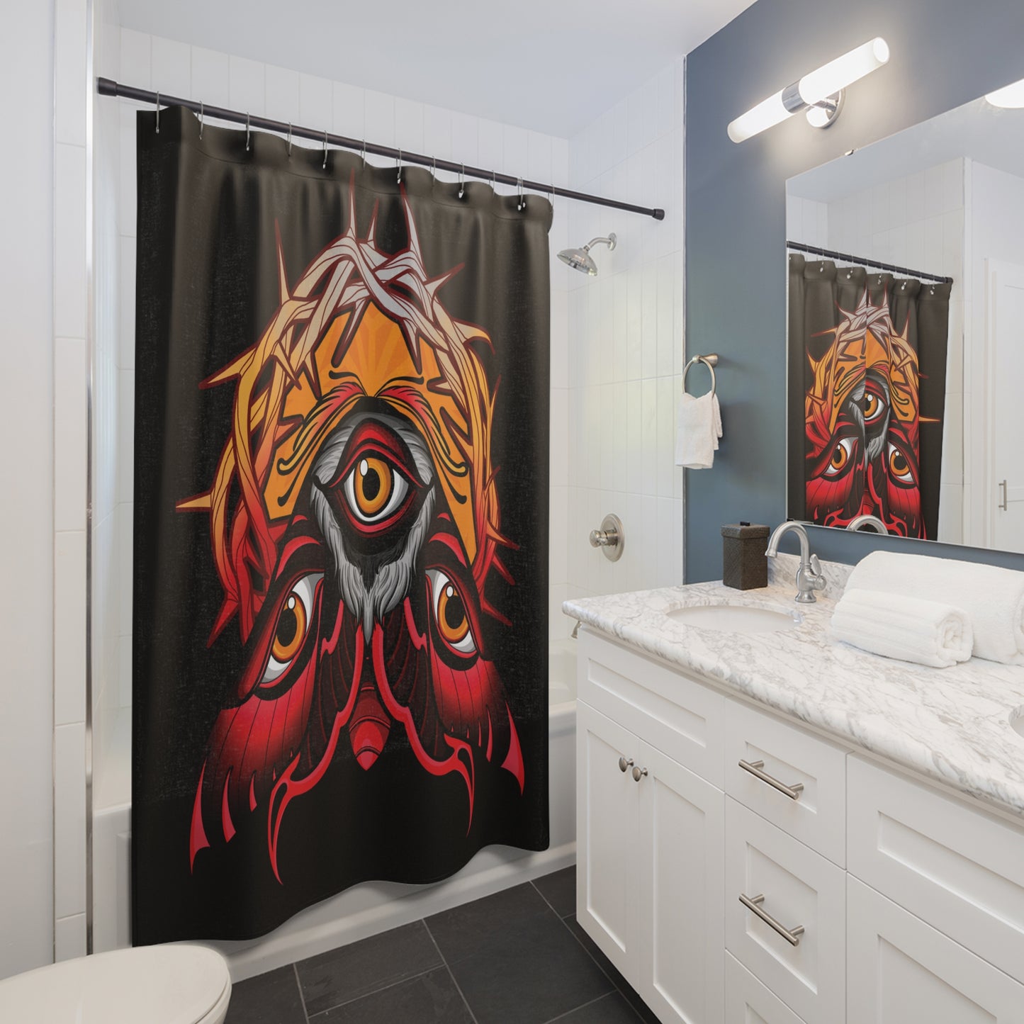 3rd eye moth Shower Curtain