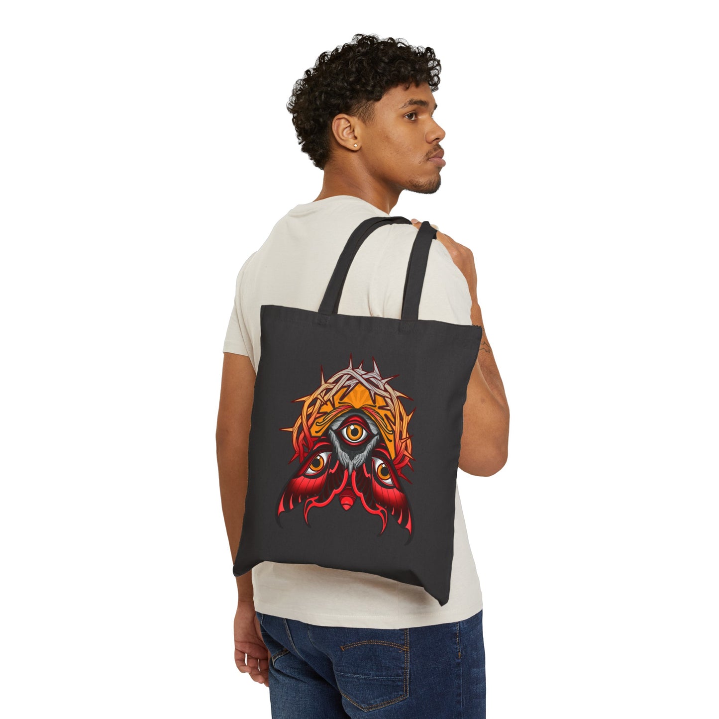 3rd eye moth Cotton Canvas Tote Bag