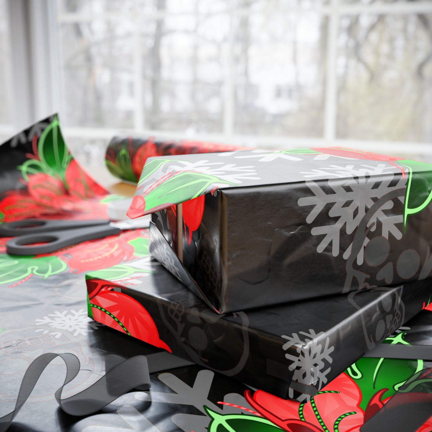 Candy Cane Peony Wrapping Papers