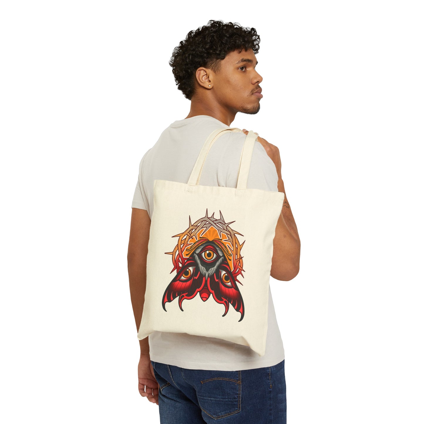 3rd eye moth Cotton Canvas Tote Bag
