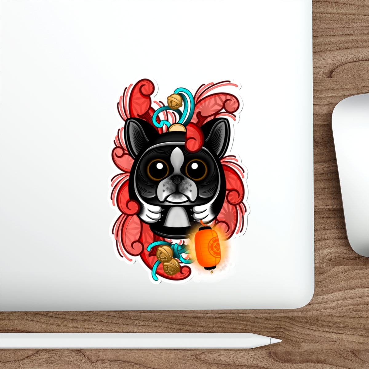Ruca The Boston Terrier Daruma Die Cut Sticker