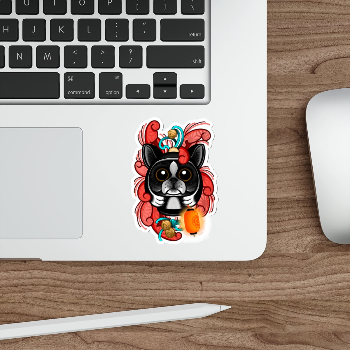 Ruca The Boston Terrier Daruma Die Cut Sticker