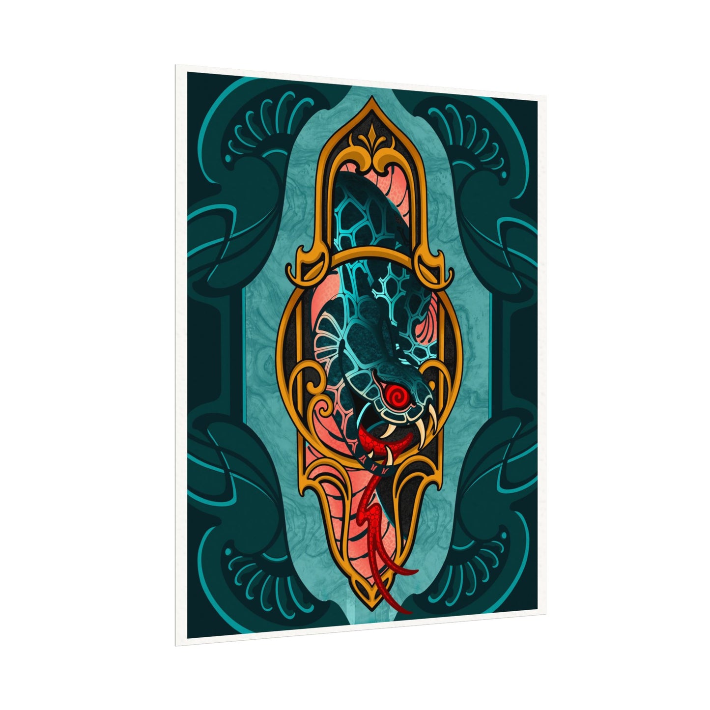 Neotraditional Art Nouveau inspired snake Print by Jay Joree