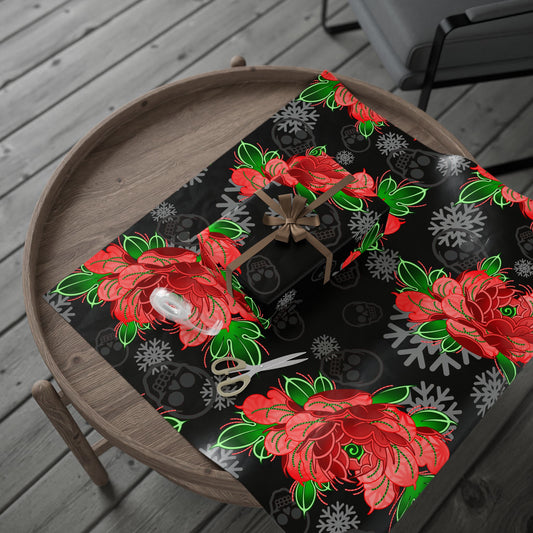 Candy Cane Peony Wrapping Papers