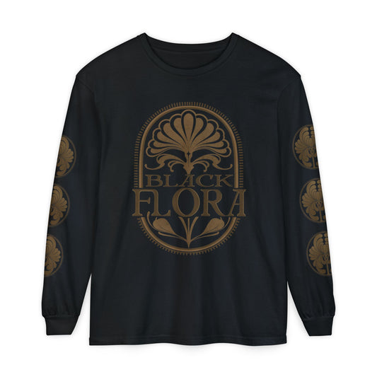 Black Flora Long Sleeve comfort colors