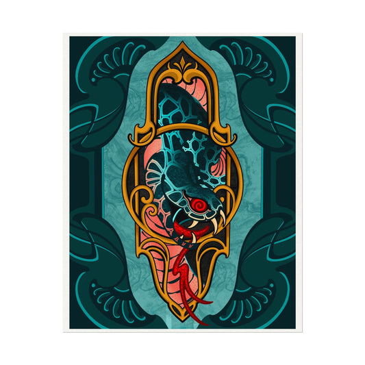 Neotraditional Art Nouveau inspired snake Print by Jay Joree