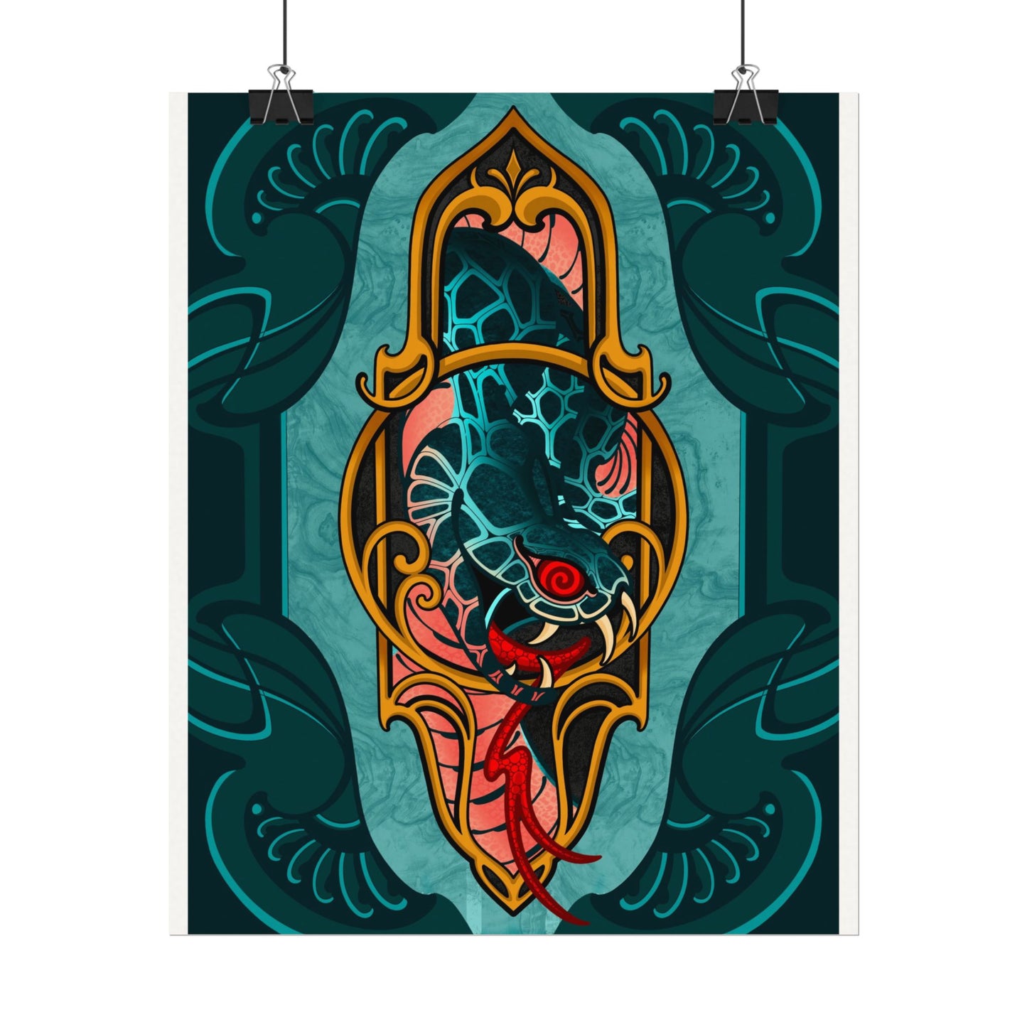 Neotraditional Art Nouveau inspired snake Print by Jay Joree