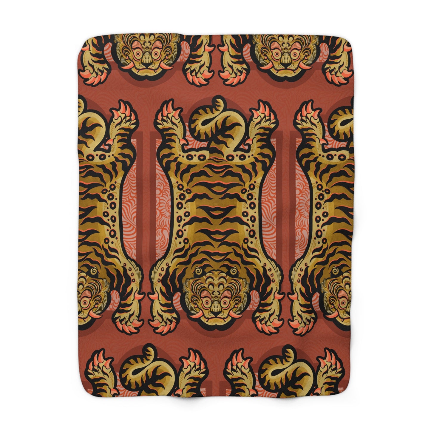 Tibetan Tiger Sherpa Fleece Blanket