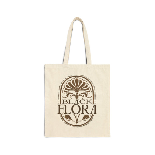 Black Flora Logo Tote