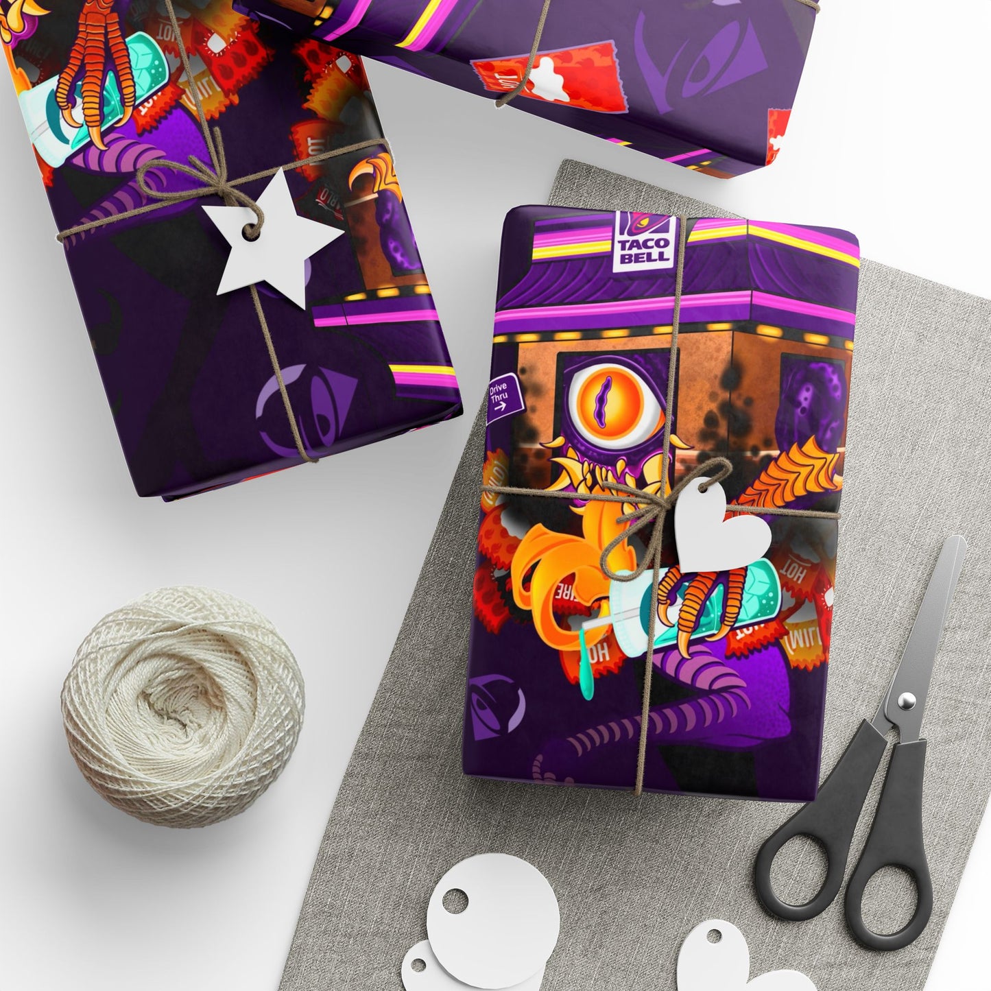 Taco Bell Baba Yaga Christmas Wrapping Paper