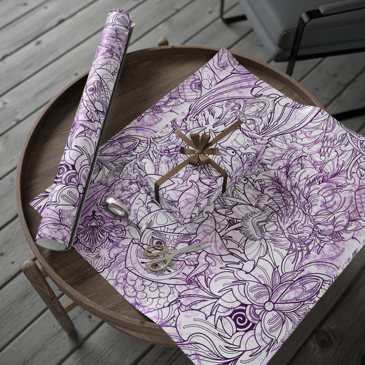 Neotraditional Stencil Christmas Wrapping Papers