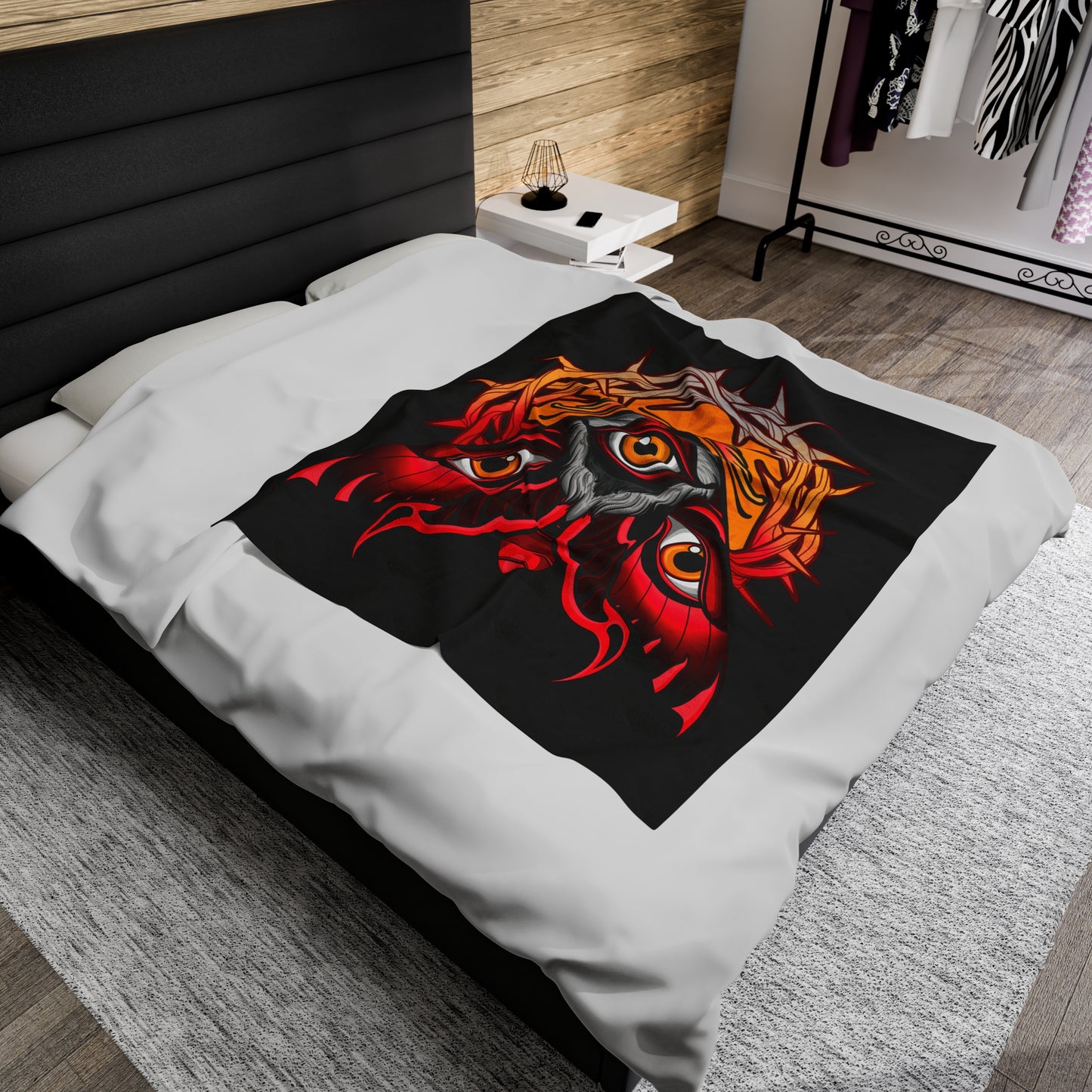 3rd eye moth Velveteen Plush Blanket