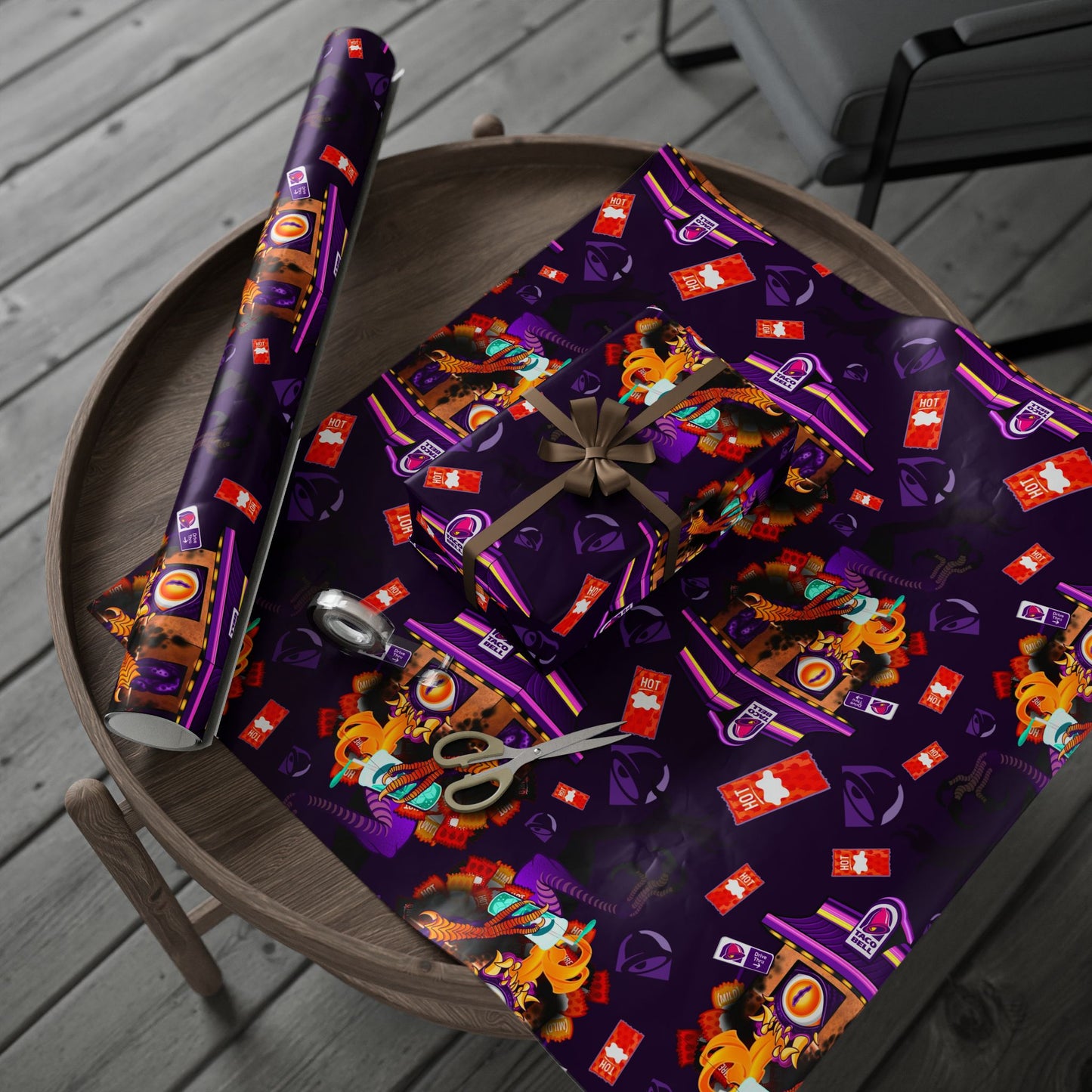Taco Bell Baba Yaga Christmas Wrapping Paper