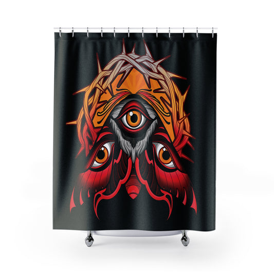 3rd eye moth Shower Curtain