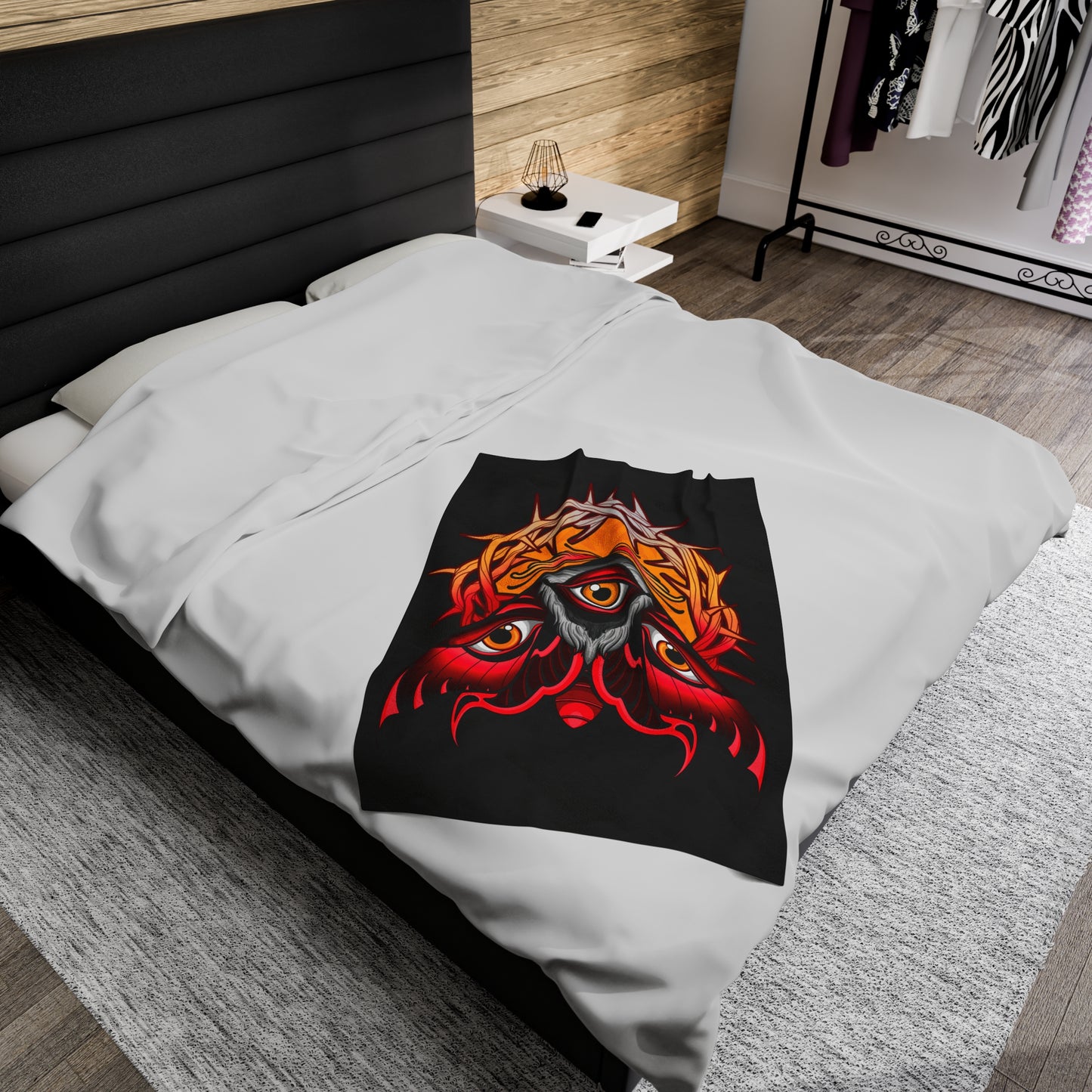 3rd eye moth Velveteen Plush Blanket