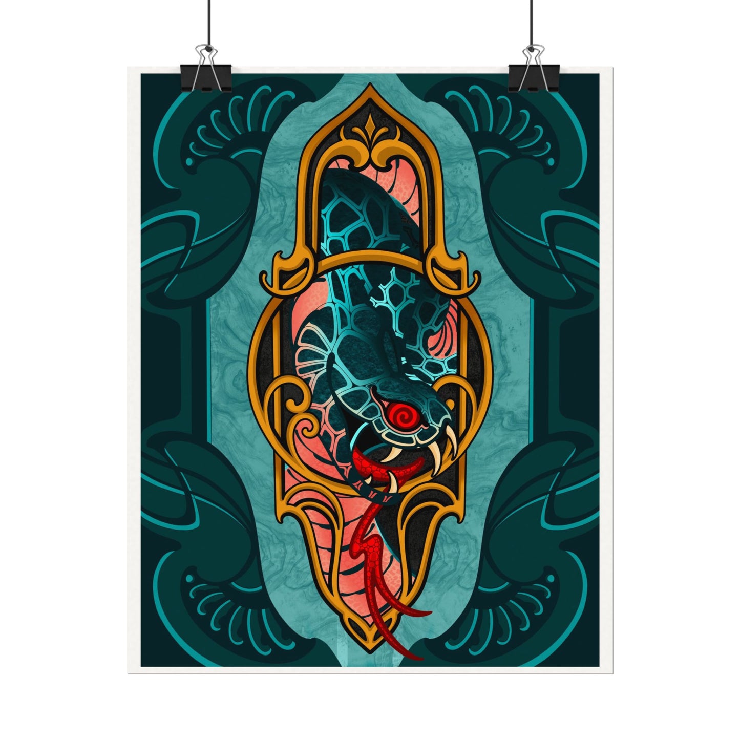 Neotraditional Art Nouveau inspired snake Print by Jay Joree