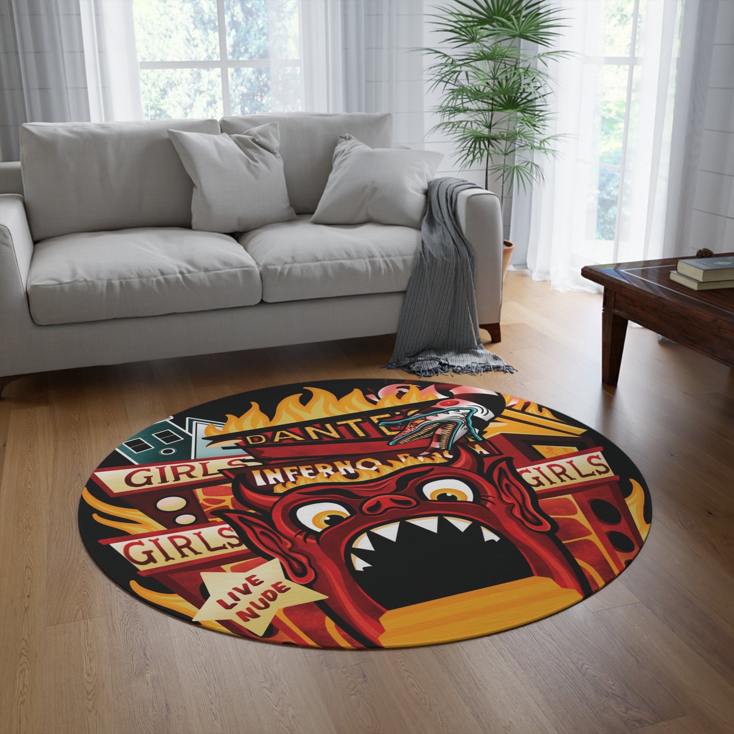 Dante’s inferno Round Rug