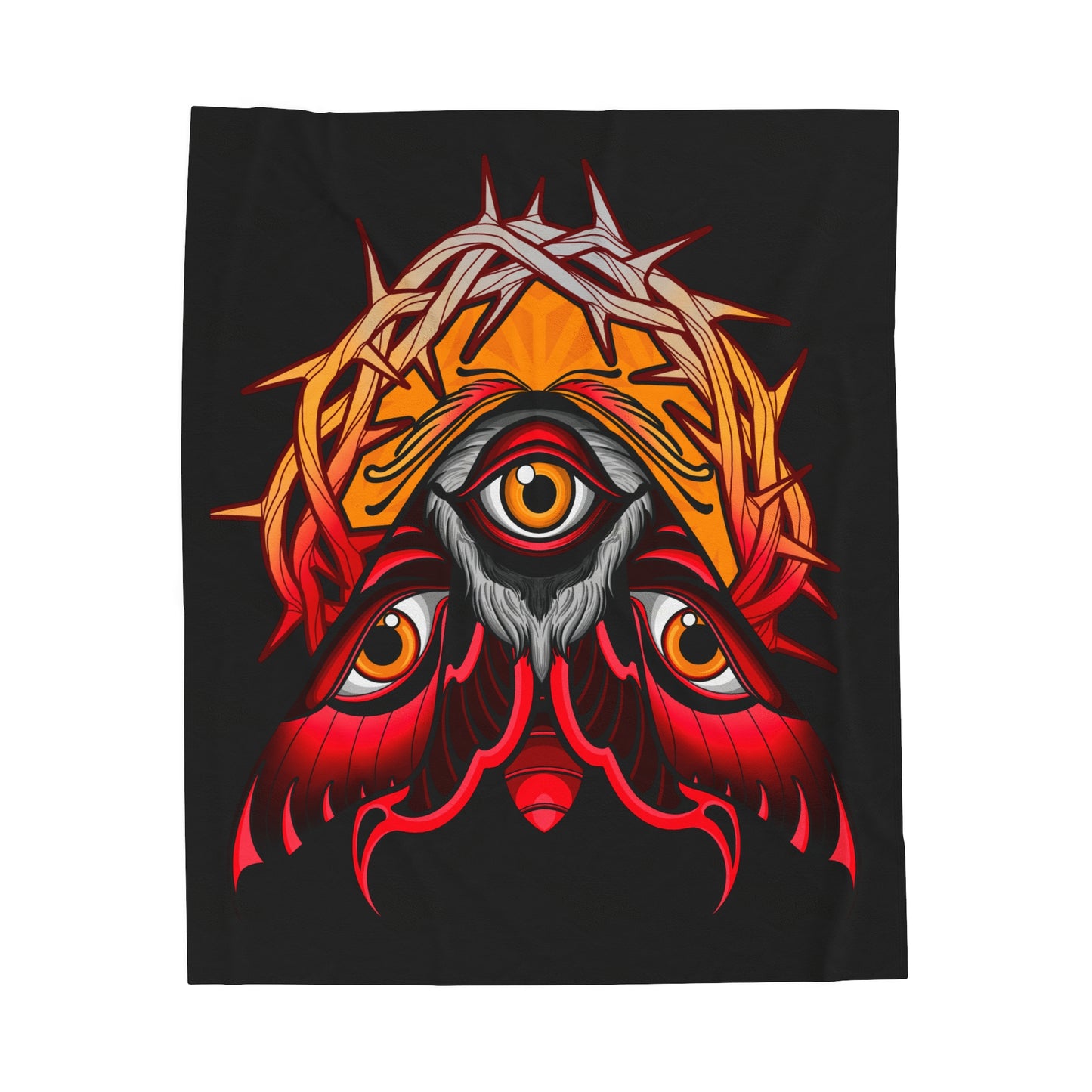 3rd eye moth Velveteen Plush Blanket