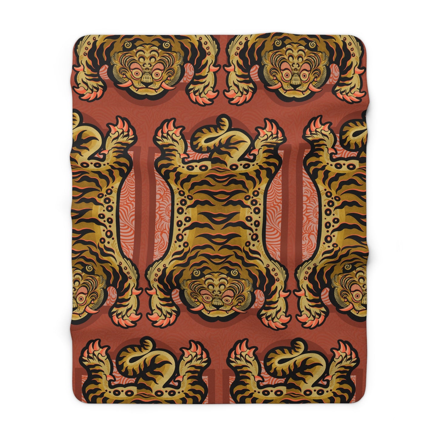 Tibetan Tiger Sherpa Fleece Blanket