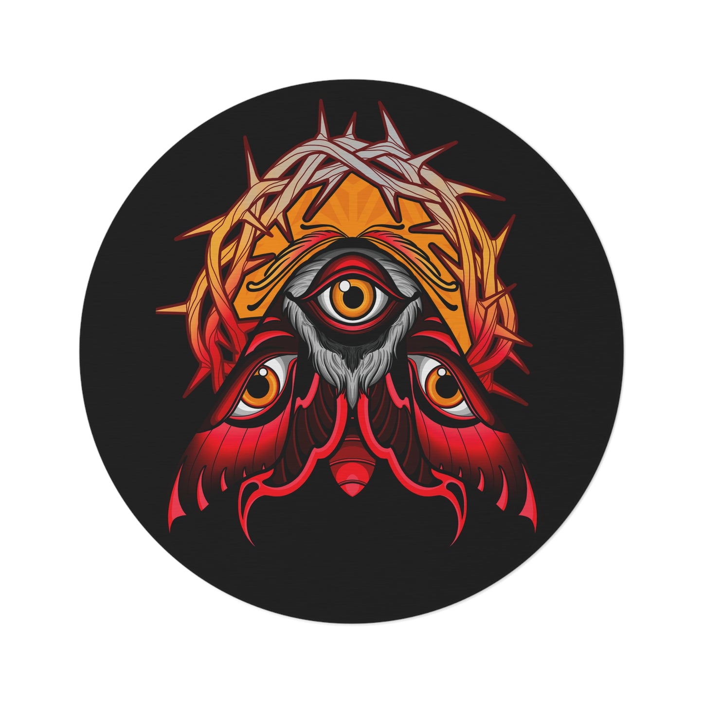 3rd eye moth Round Rug