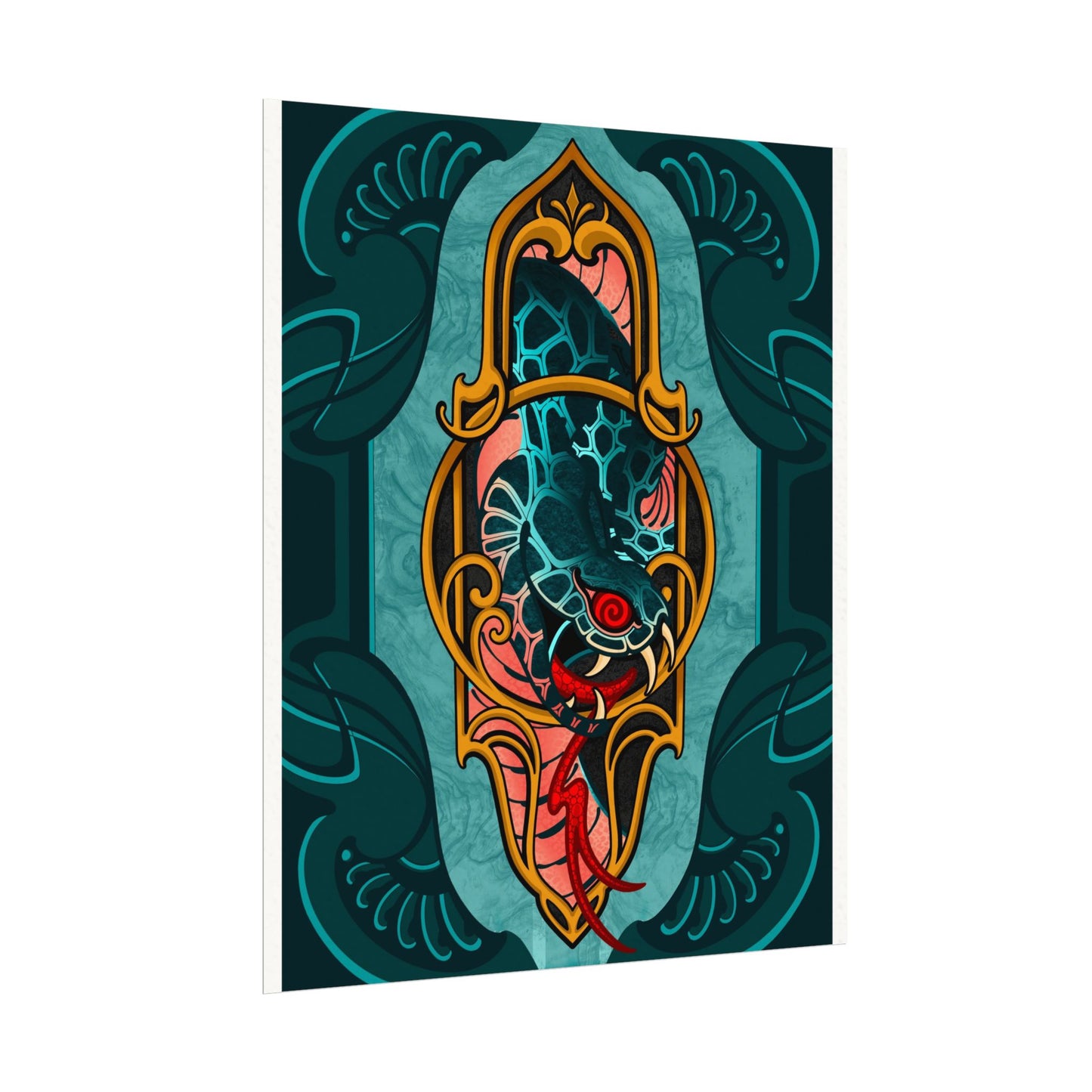 Neotraditional Art Nouveau inspired snake Print by Jay Joree