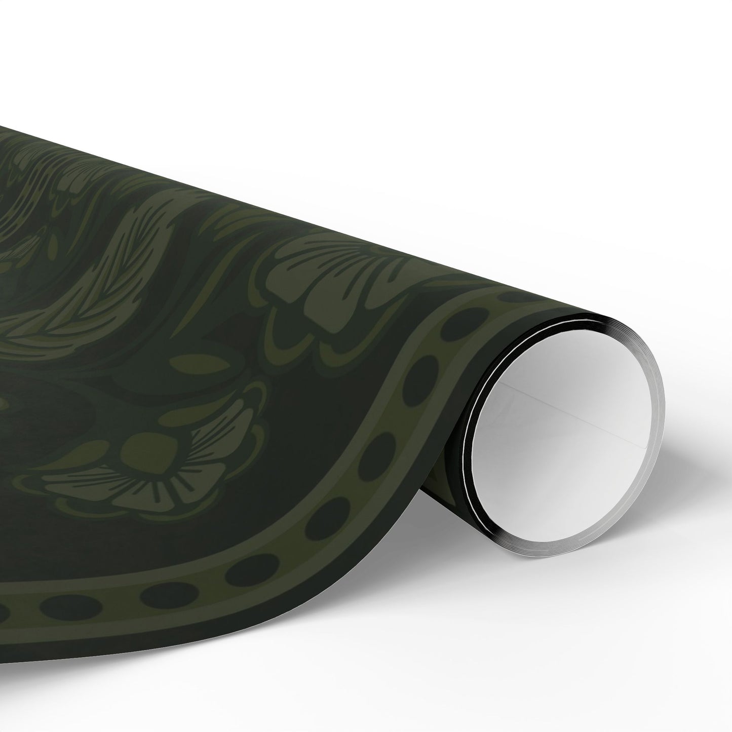 Floral Olive Green Wrapping Paper Roll — Elegant Botanical Gift Wrap