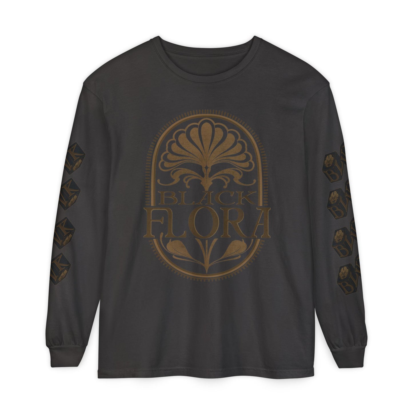 Black Flora dice comfort colors long sleeve